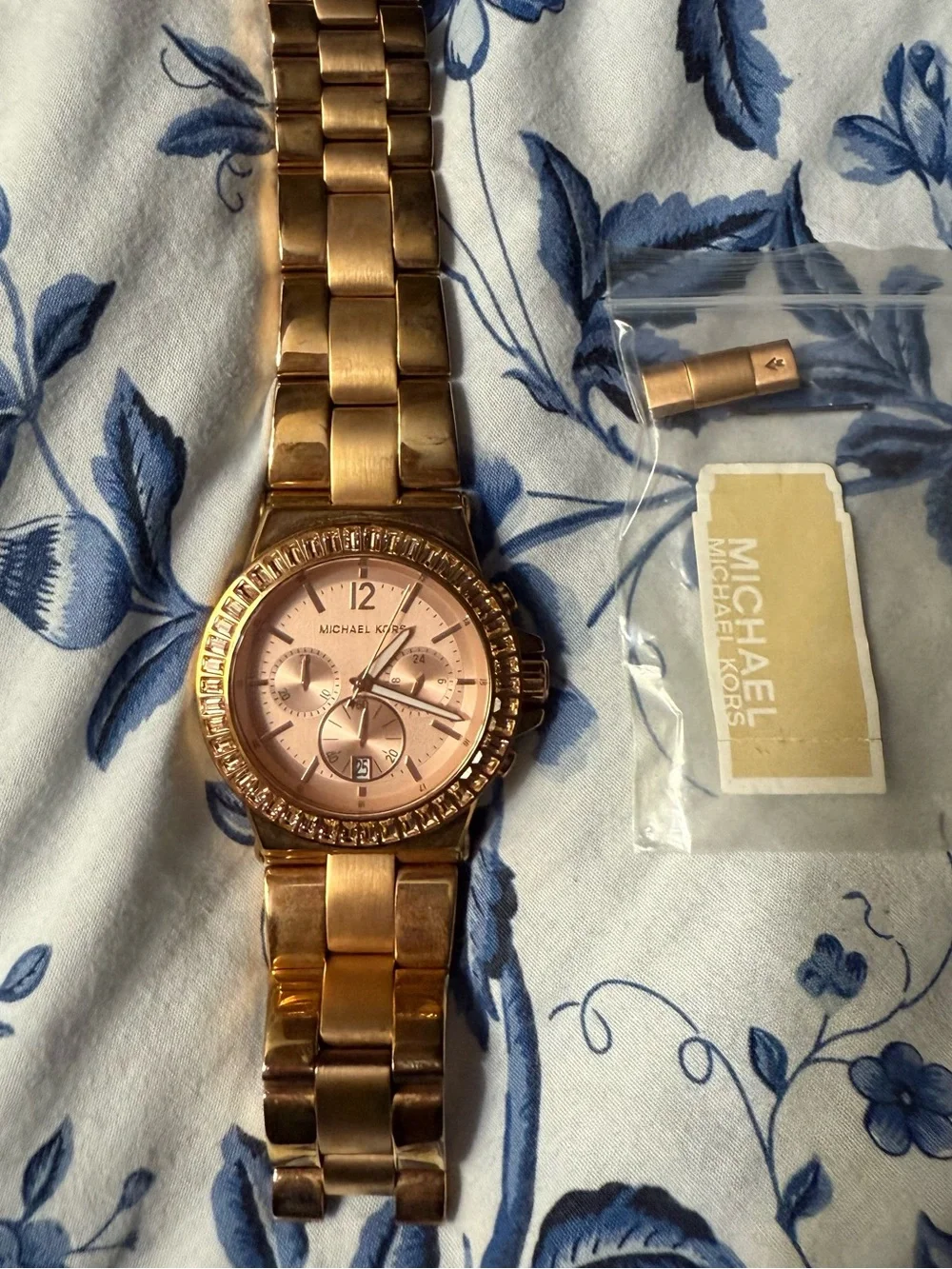 Michael Kors Rose Gold Tone Women's Chronograph Bracelet Watch